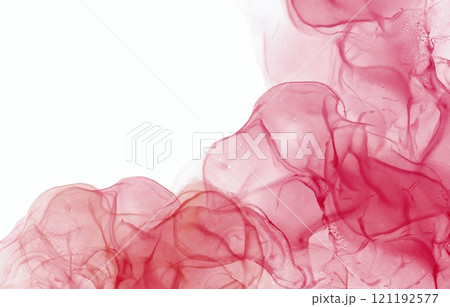 春やバレンタイン、母の日、ファッションやコスメに使えるおしゃれなテクスチャ素材　抽象的赤の水彩 121192577
