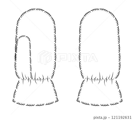 Pile Fur One-Fingered Mitten Gloves Wrist length Fashion hand accessory clothing technical illustration garment. Pile Fur One-Fingered Mitten Gloves Wrist length Fashion hand accessory clothing technical illustration garment. 121192631