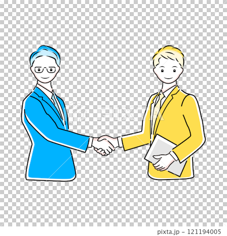 Illustration of business people shaking hands 121194005