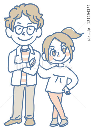 仲良し親子のほんわか手遊びイラスト 仲良し親子のほんわか手遊びイラスト 121194372