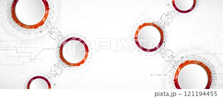 Abstract technology concept. Circuit board, high computer color background. Vector illustration. 121194455