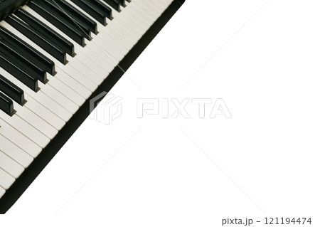 Business card for musicians, entertainment producers, piano keys on a white Business card for musicians, entertainment producers, piano keys on a white 121194474