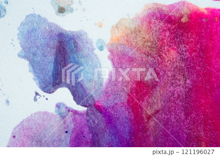 Multi-color paint swirls on paper white background 121196027