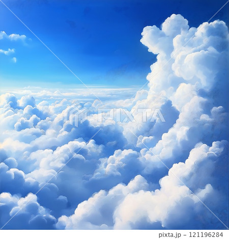 sky background, clouds on a sky blue background 121196284
