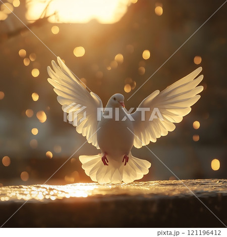 white dove with spreading wings, on a background white dove with spreading wings, on a background 121196412