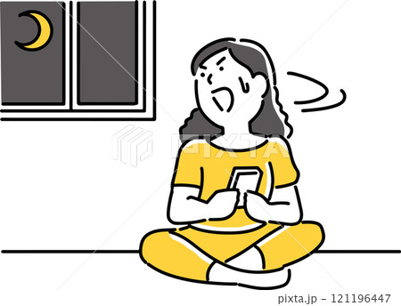 気が付くと夜になっていた女性 121196447