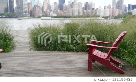 New York City waterfront skyline, Manhattan Midtown riverfront skyscrapers. Cityscape from Queens. New York City waterfront skyline, Manhattan Midtown riverfront skyscrapers. Cityscape from Queens. 121196453