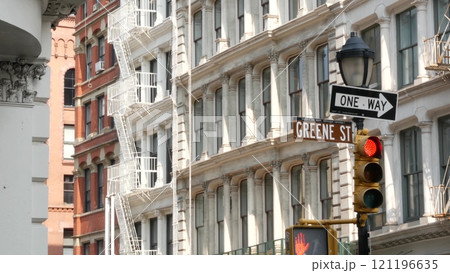 New York City Manhattan Soho fashion district near Broadway street. USA urban building architecture. New York City Manhattan Soho fashion district near Broadway street. USA urban building architecture. 121196635