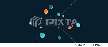 Abstract futuristic metaball, bubbles shapes science background 121196798