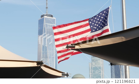 New York City waterfront skyline, Manhattan Downtown Financial district, World Trade Center cityscape New York City waterfront skyline, Manhattan Downtown Financial district, World Trade Center cityscape 121196821