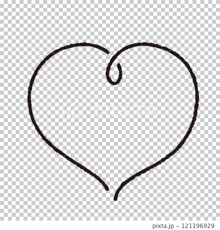 手書きのかわいいハートマーク黒02　線画 121196929