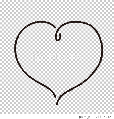 Hand-drawn cute heart mark black 05 Line drawing Hand-drawn cute heart mark black 05 Line drawing 121196932