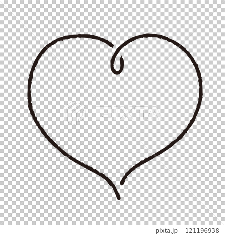 Hand-drawn cute heart mark black 11 Line drawing 121196938