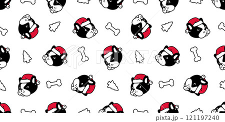 dog seamless pattern french bulldog christmas tree santa claus hat vector cartoon brown puppy bone head face pet doodle tile background gift wrapping paper repeat wallpaper illustration scarf isolated dog seamless pattern french bulldog christmas tree santa claus hat vector cartoon brown puppy bone head face pet doodle tile background gift wrapping paper repeat wallpaper illustration scarf isolated 121197240