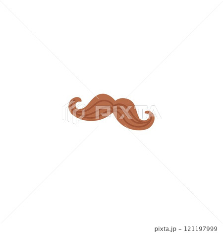 Vector illustration of a funny brown mustache in retro style on a white background Vector illustration of a funny brown mustache in retro style on a white background 121197999