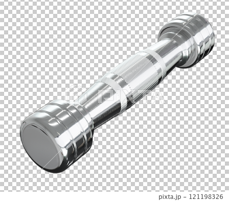 Blank Round Dumbbell, chrome weightlifting gym equipment side view 121198326