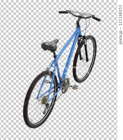 Blue bicycle, top back view isolated on white background, 3D illustration Blue bicycle, top back view isolated on white background, 3D illustration 121198351