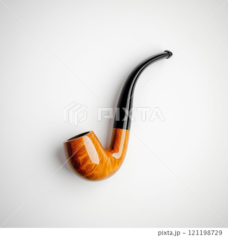 Classic Wooden Smoking Pipe on White Background Classic Wooden Smoking Pipe on White Background 121198729