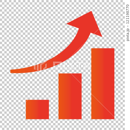 Business red rising arrow illustration material Business red rising arrow illustration material 121198770