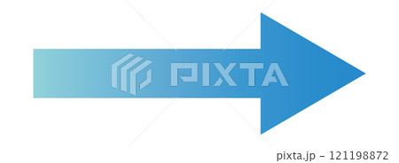 ビジネス青色グラデーションで右向きの矢印のイラスト素材 121198872