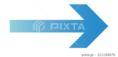 ビジネス青色グラデーションで右向きの矢印のイラスト素材 ビジネス青色グラデーションで右向きの矢印のイラスト素材 121198876