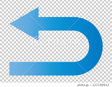 Illustration material of a business blue gradient arrow returning to the left Illustration material of a business blue gradient arrow returning to the left 121198912