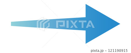 ビジネス青色グラデーションで右向きの矢印のイラスト素材 121198915
