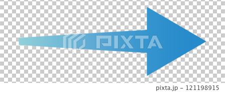 ビジネス青色グラデーションで右向きの矢印のイラスト素材 121198915