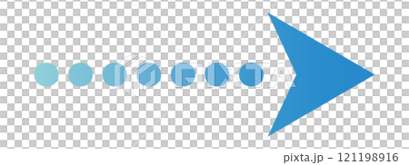 Illustration material of a dotted arrow pointing right in business blue gradient Illustration material of a dotted arrow pointing right in business blue gradient 121198916
