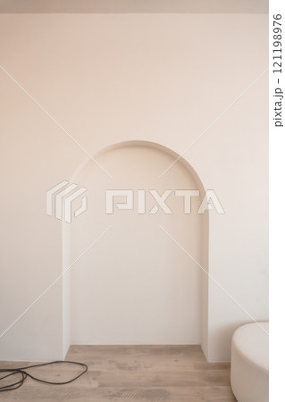 Minimalist Interior with Arched Niche and Neutral Tones Minimalist Interior with Arched Niche and Neutral Tones 121198976