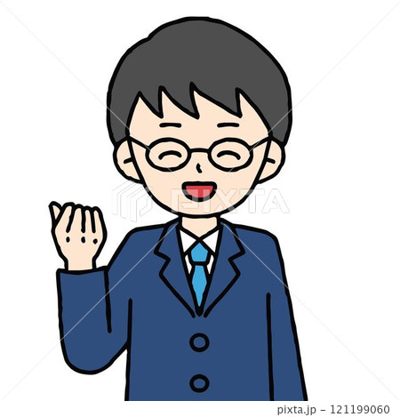 スーツを着た男性がガッツポーズをしている 121199060