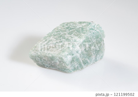 Natural Amazonite Gemstone with Unique Veining and Textured Surface 121199502