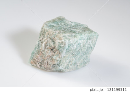 Natural Amazonite Gemstone Displaying Vibrant Green and Blue Shades with Unique Texture Natural Amazonite Gemstone Displaying Vibrant Green and Blue Shades with Unique Texture 121199511