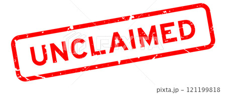 Grunge red unclaimed word square rubber seal stamp on white background 121199818