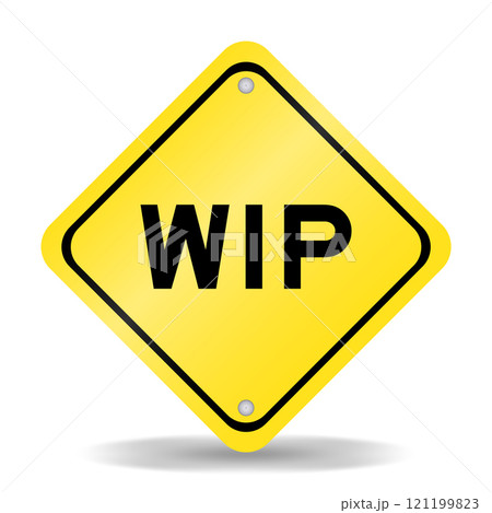Yellow color transportation sign with word WIP...のイラスト素材 [121199823 ...