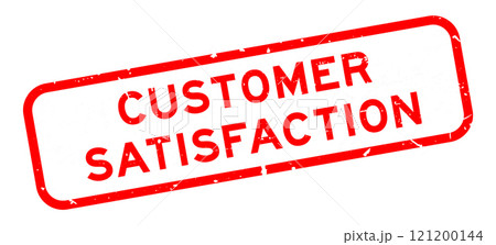 Grunge red customer satisfaction word square rubber seal stamp on white background Grunge red customer satisfaction word square rubber seal stamp on white background 121200144