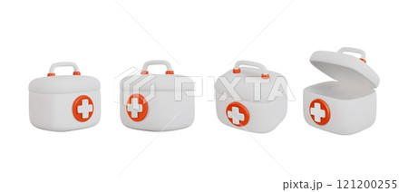 Vector 3d first aid kits in the form of a cross on a white background, Vector 3d first aid kits in the form of a cross on a white background, 121200255