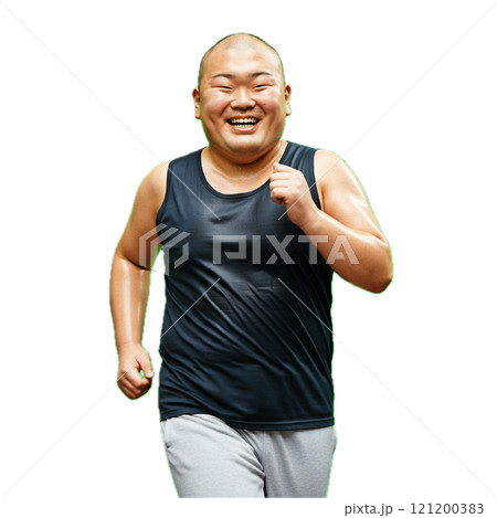 運動している男性 運動している男性 121200383