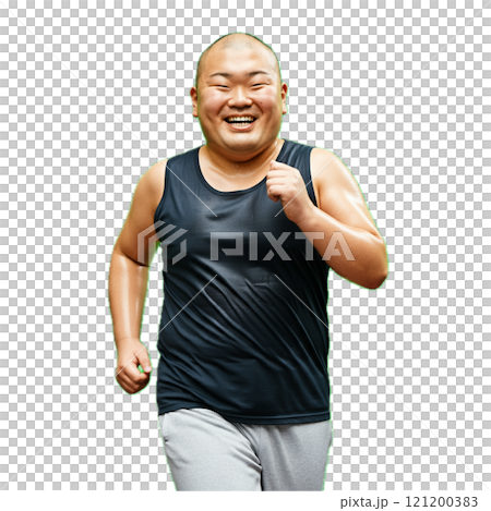 運動している男性 運動している男性 121200383