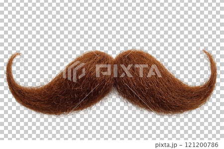 A stylish brown mustache displayed on a white background for fun and fashion trends A stylish brown mustache displayed on a white background for fun and fashion trends 121200786