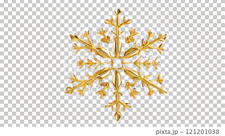 Elegant golden snowflake design highlighting winter beauty on a light background 121201038