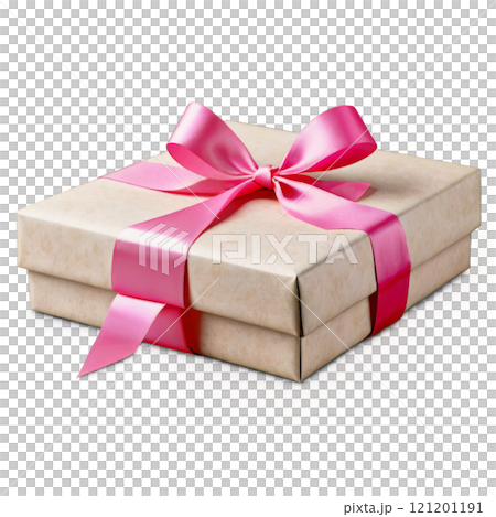A beautifully wrapped gift box with a pink ribbon, perfect for any celebration or special occasion 121201191