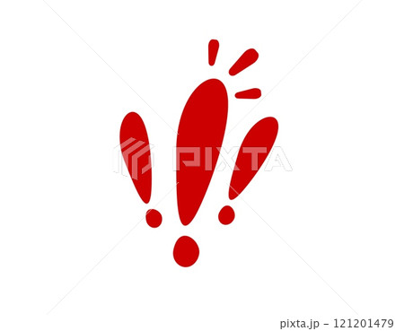 Red exclamation marks symbol indicating urgency or surprise 121201479