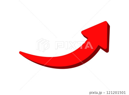 Red curved arrow pointing upward for direction Red curved arrow pointing upward for direction 121201501