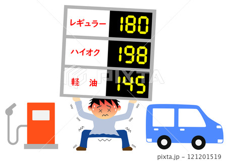 ガソリンの値上がりに苦しむ男性 121201519
