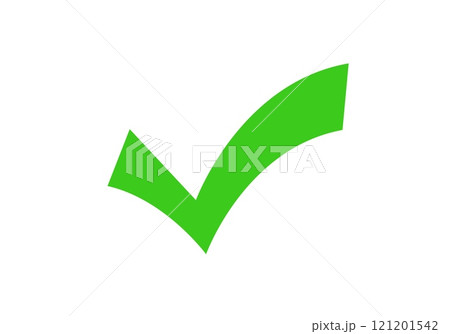 Green check mark symbol for confirmation and agreement 121201542