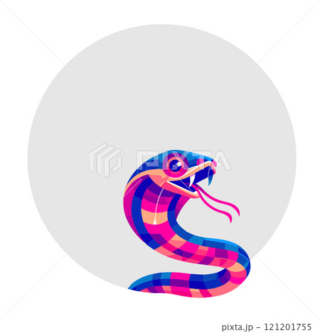 Snake on round label Snake on round label 121201755