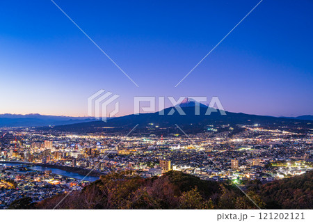 【静岡県】沼津の街灯りと富士山　夕景 121202121