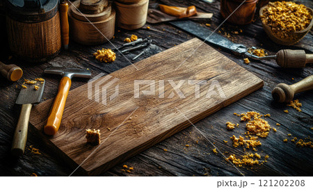 古い木材と工具 古い木材と工具 121202208