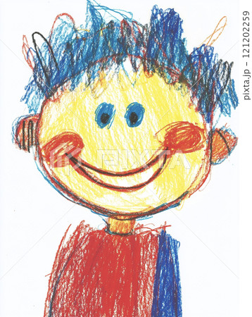 クレヨンで描いた男の子の顔 AI画像のイラスト素材 [121202259] - PIXTA